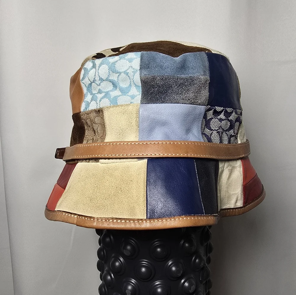 Coach Bucket Hat Y2K Vintage Leather Suede - Picture 2 of 8